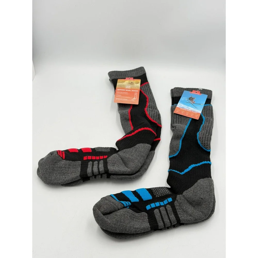 Unenow Merino Wool Ski Socks Mens L 2 Pairs Thermal Cushioned